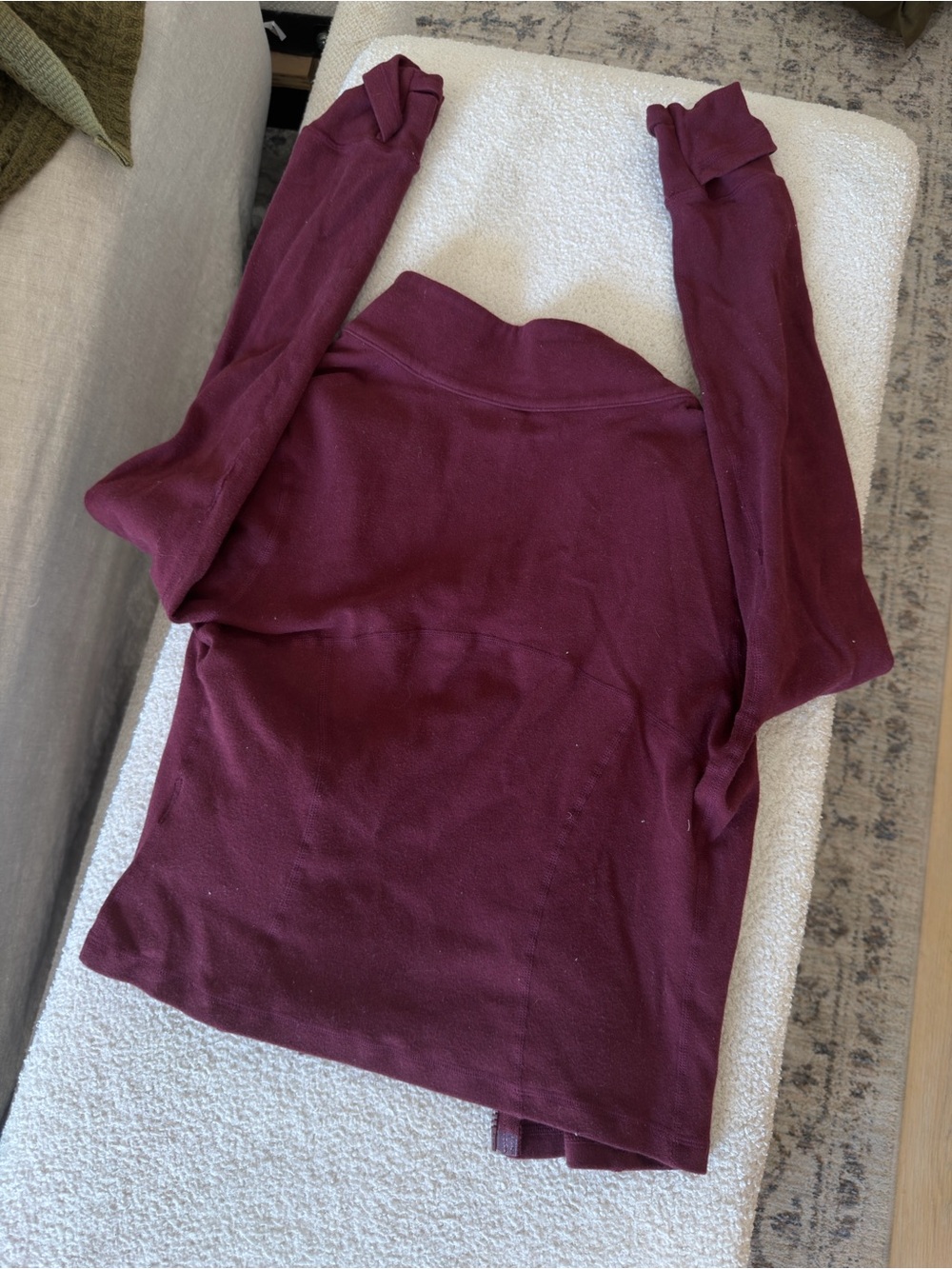 Layere Women's Burgundy ORGANIC COTTON JACKET - Picture 4 of 7